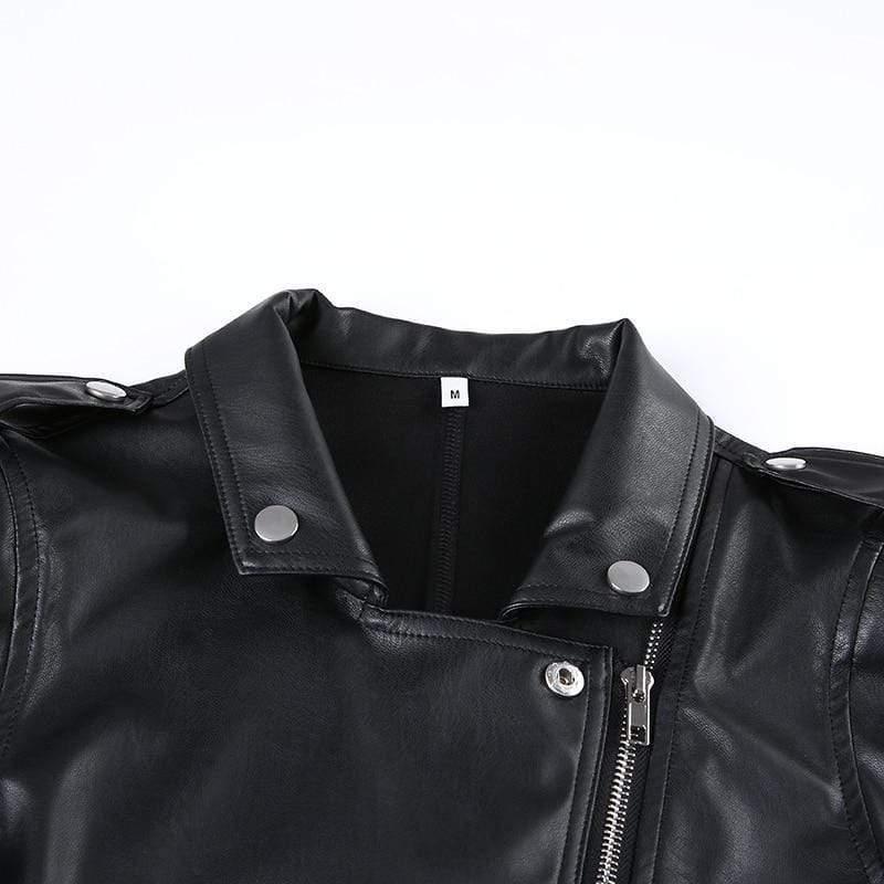 leather biker cropped jacket – Upperdo